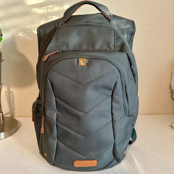 Lole Quilted Backpack Fits Up to 17" Laptop Green Padded Back Shoulder NWOT - Picture 3 of 16